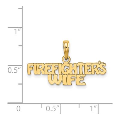 14K Yellow Gold Firefighter's Wife Charm – view 4