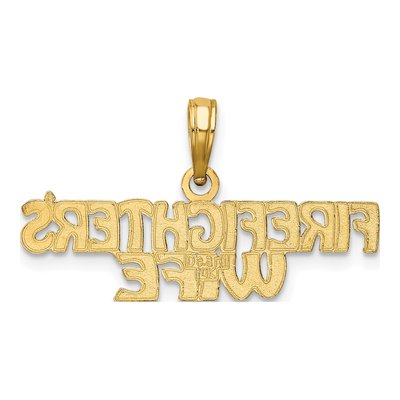 14K Yellow Gold Firefighter's Wife Charm – view 5