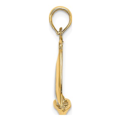 14K Yellow Gold 3D Sailboat Pendant – view 3