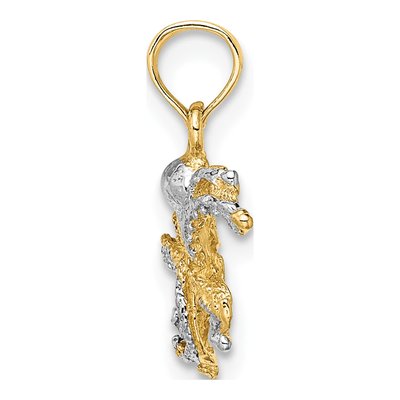 14K Yellow Gold Textured Octopus Charm – view 3