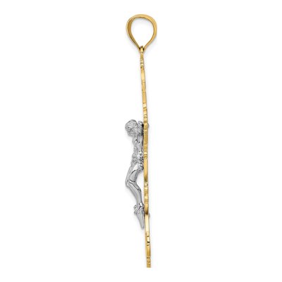 14K Two-Tone Gold Filigree Crucifix Pendant – view 3