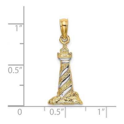 14K Yellow Gold 3-D Lighthouse Charm – view 4