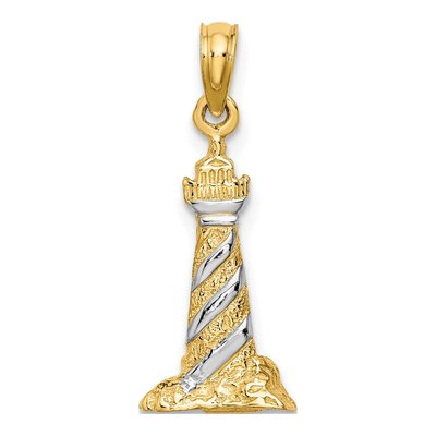 14K Yellow Gold 3-D Lighthouse Charm – view 5