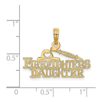 14K Yellow Gold Firefighter's Daughter Charm – view 4