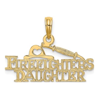 14K Yellow Gold Firefighter's Daughter Charm