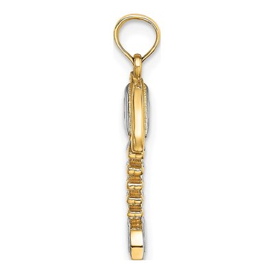 14K Yellow Gold 3D Fishbone Pendant – view 3