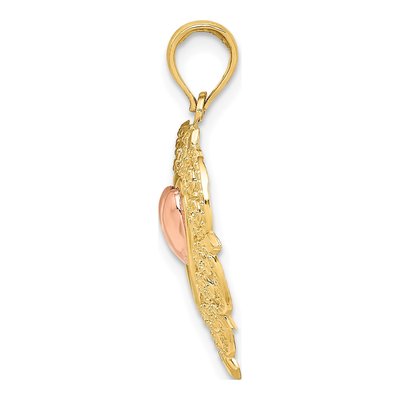 14K Two-Tone Gold Heart Lace Pendant – view 3