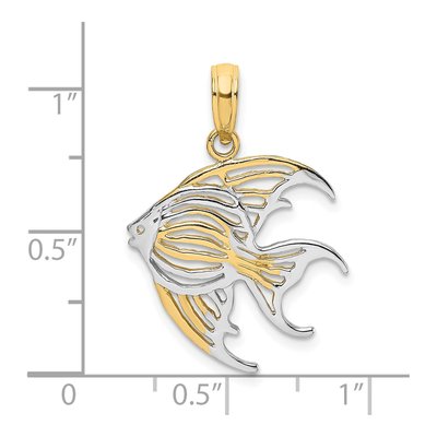 14K Yellow Gold Cut-Out Angelfish Charm – view 4
