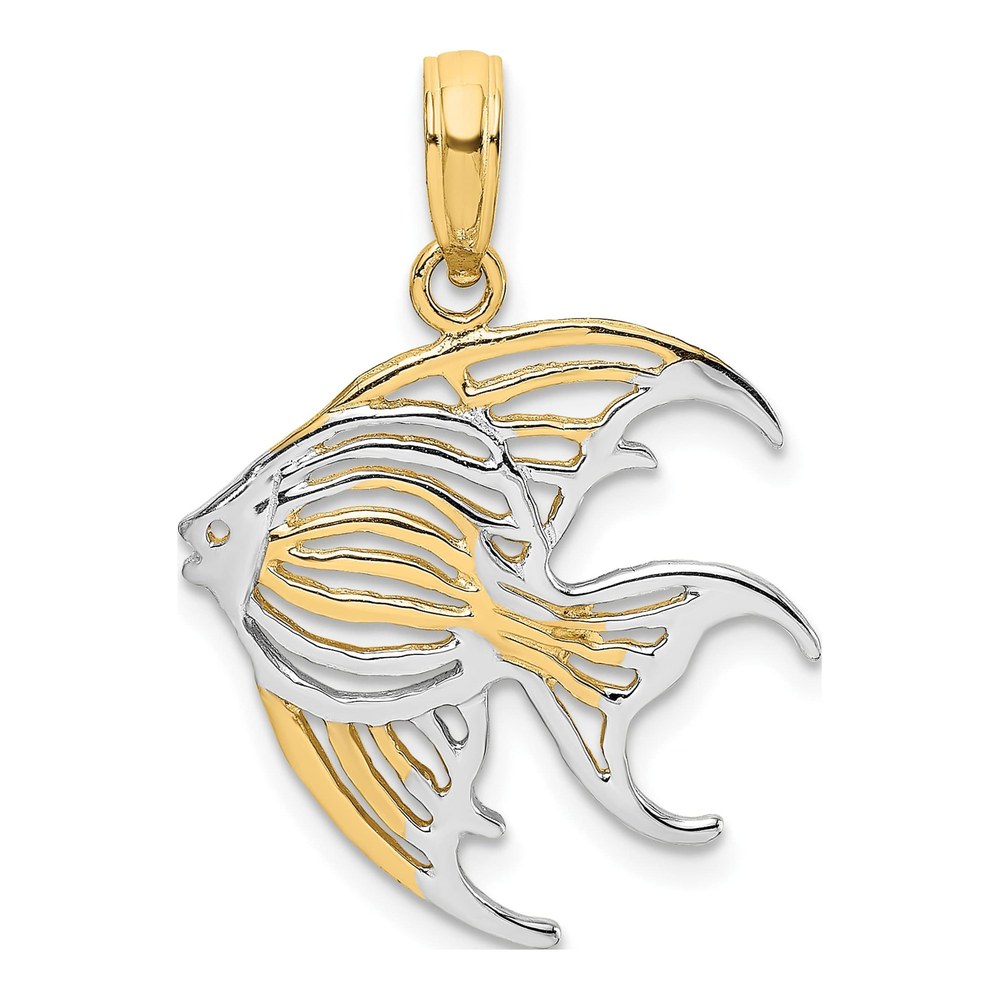 14K Yellow Gold Cut-Out Angelfish Charm