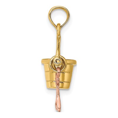 14K Two-Tone Gold Beach Bucket Shovel Charm – view 3