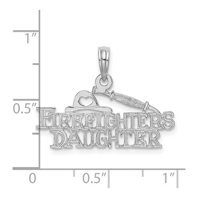14K White Gold Firefighter's Daughter Charm – view 4