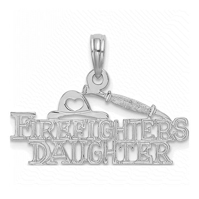 14K White Gold Firefighter's Daughter Charm