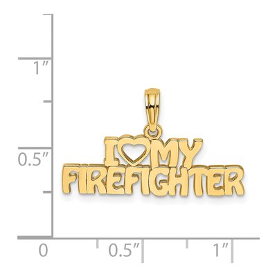 14K Yellow Gold I Heart My Firefighter Charm – view 4
