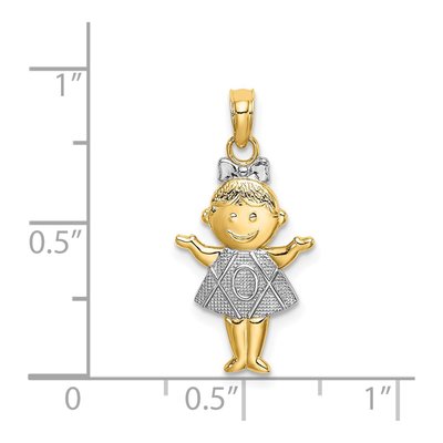 14K Yellow Gold Girl Charm – view 4
