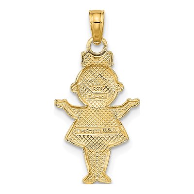 14K Yellow Gold Girl Charm – view 5