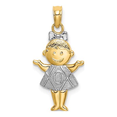 14K Yellow Gold Girl Charm