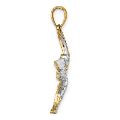 14K Yellow Gold Flying Pelican Charm – view 3
