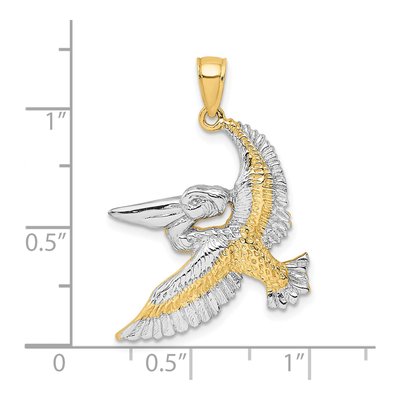 14K Yellow Gold Flying Pelican Charm – view 4