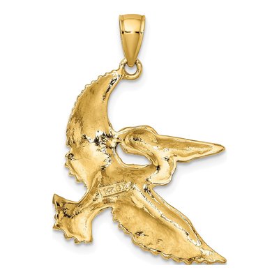 14K Yellow Gold Flying Pelican Charm – view 5