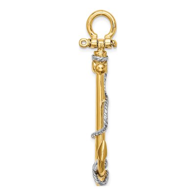 14K Yellow Gold 3-D Anchor Charm – view 3