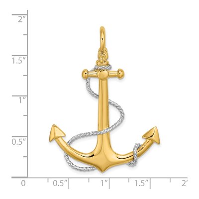 14K Yellow Gold 3-D Anchor Charm – view 4
