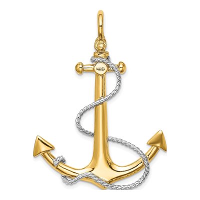 14K Yellow Gold 3-D Anchor Charm – view 5