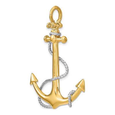 14K Yellow Gold 3-D Anchor Charm – view 6