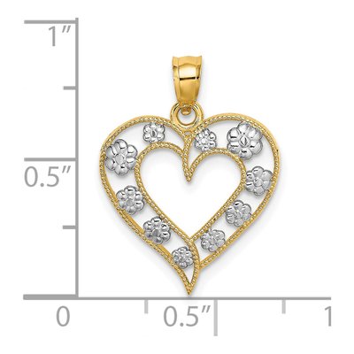 14K Yellow Gold Cut-Out Heart Flower Charm – view 4