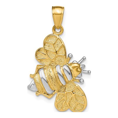 14K Yellow Gold 3D Bumblebee Pendant