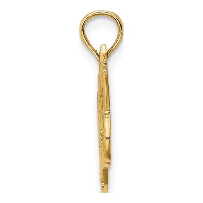 14K Yellow Gold Retired Firefighter Pendant – view 3
