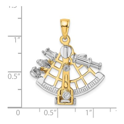 14K Two-Tone Gold 3-D Moveable Sextant Charm – view 4