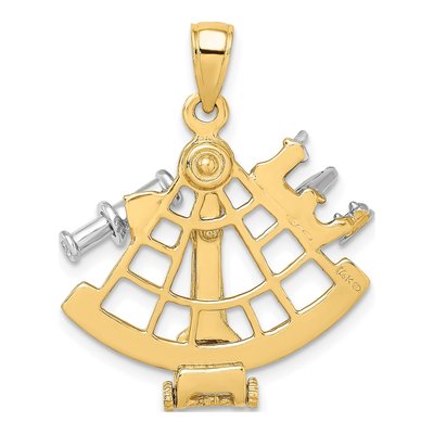14K Two-Tone Gold 3-D Moveable Sextant Charm – view 5