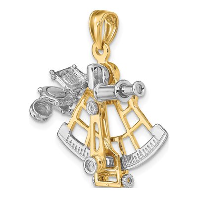 14K Two-Tone Gold 3-D Moveable Sextant Charm – view 6