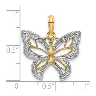 14K Yellow Gold Butterfly Pendant – view 4