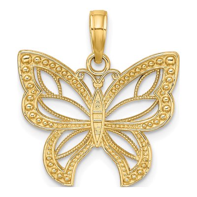 14K Yellow Gold Butterfly Pendant – view 5