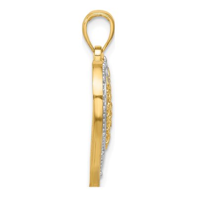 14K Yellow Gold Diamond-Cut Heart Charm – view 3