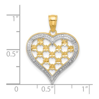 14K Yellow Gold Diamond-Cut Heart Charm – view 4