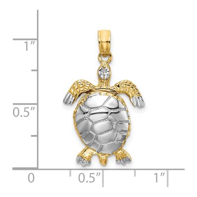 14K Yellow Gold Sea Turtle Charm – view 4