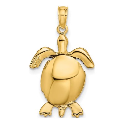 14K Yellow Gold Sea Turtle Charm – view 5