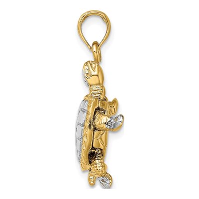 14K Yellow Gold 3D Turtle Pendant – view 3