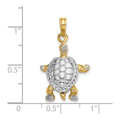 14K Yellow Gold 3D Turtle Pendant – view 4