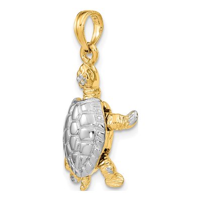 14K Yellow Gold 3D Turtle Pendant – view 6