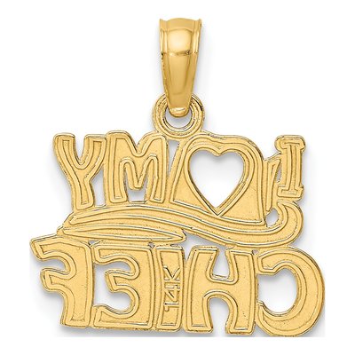 14K Yellow Gold I Love My Chief Pendant – view 5