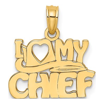 14K Yellow Gold I Love My Chief Pendant