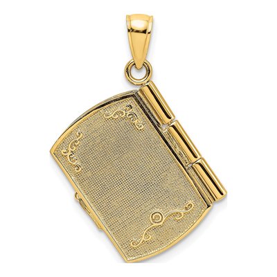 14K Yellow Gold Footprints Sand Moveable Book Charm – view 4