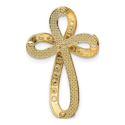 14K Yellow Gold Diamond-Cut Cross Charm – view 5