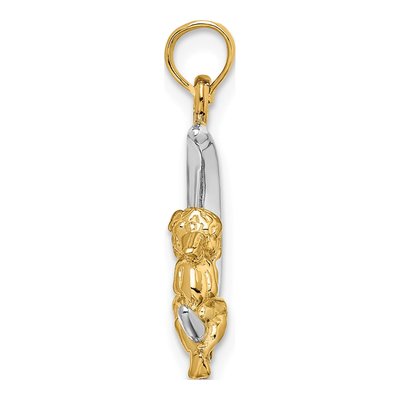 14K Yellow Gold Angel on Moon Charm – view 3