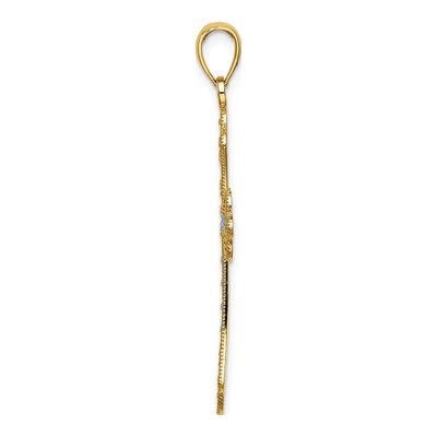 14K Yellow Gold Cross Charm – view 3