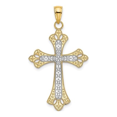 14K Yellow Gold Cross Charm