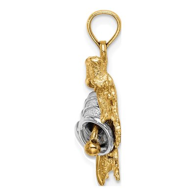 14K Two-Tone Gold Moveable Christmas Bells Charm – view 3